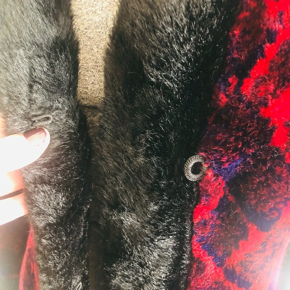 1970s GIVENCHY for Bergdorf Goodman 70s faux fur Maxi coat M - Picture 5 of 13